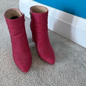 Glittery Pink Ankle Boots